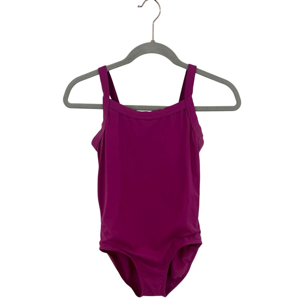 Balera Girls Dance Class Leotard Mulberry Pink Size LC Crisscross Back
